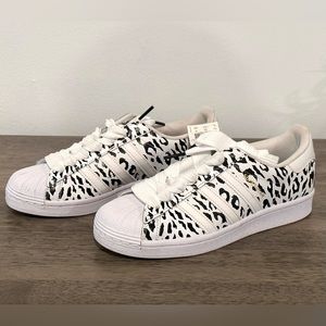 Adidas Leopard print athletic shoes